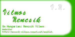 vilmos mencsik business card